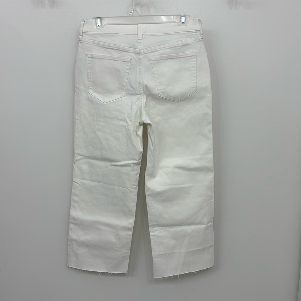 NWT J. Crew Petite slim-wide jean in White Denim Cropped Ankle Jeans raw hem - Picture 6 of 12